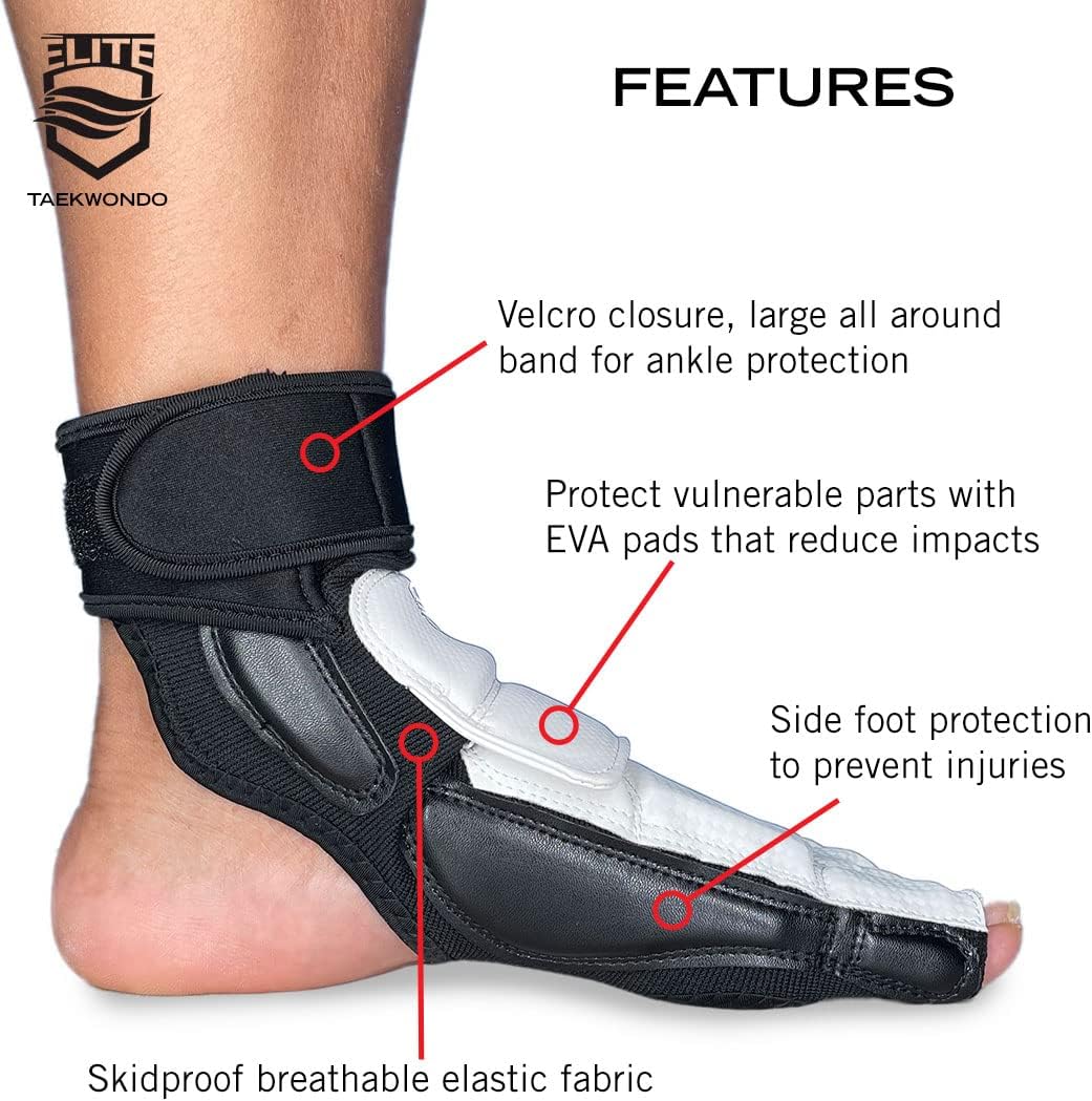 ELITE – Taekwondo Fighting Foot Protector for Kids & Adults (TKD) (Large -)