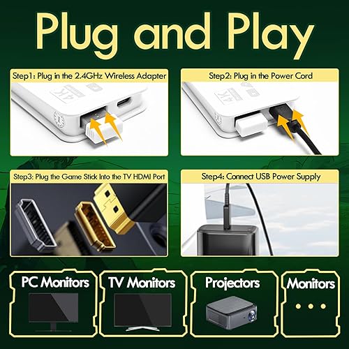 Miniatura 7 de MunyLazy Retro Gaming Console Stick, 2025 Upgraded Version, Classic Video Game Entertainment System