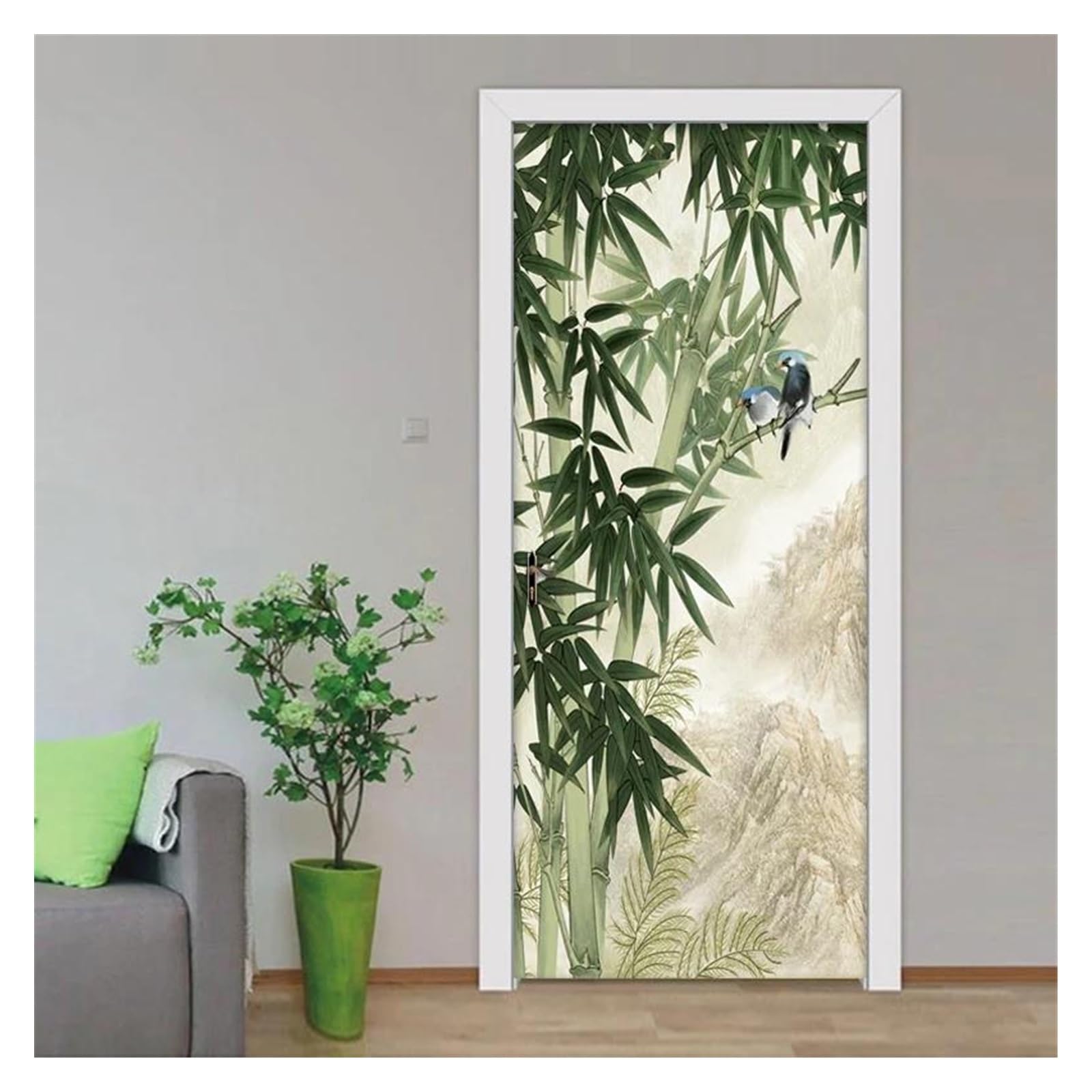 Papier peint mural bambou forêt 3D pour chambre à coucher zen