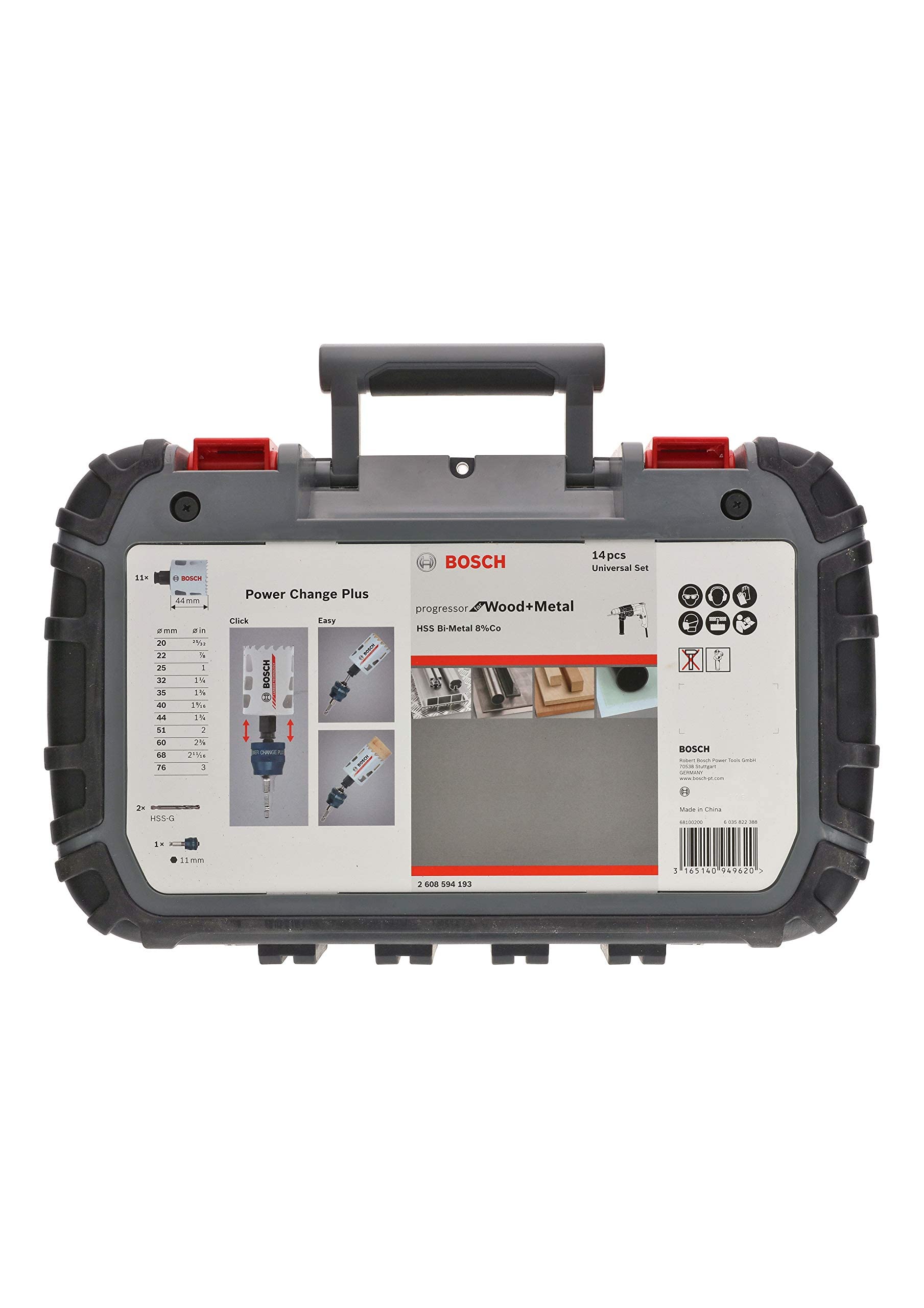 Bosch Professional 14-częściowy Zestaw Otwornic Progressor for Wood & Metal Universal Set (Ø 20-76 mm, Akcesoriów Wiertarek)