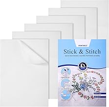 6PCS A4 Stick and Stitch Water Soluble Embroidery Paper, Self-Adhesive Printable & Drawable Transfer Stabilizer for Hand and Machine Embroidery, 11.7x8.3 Inch