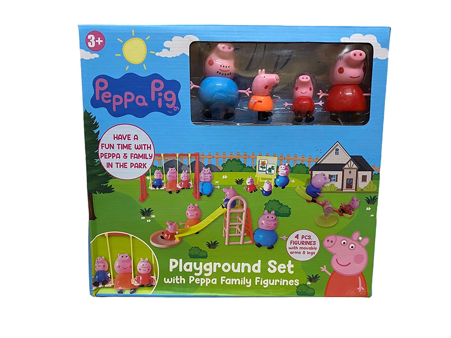 AMAFLIP Peepaa Pig Playground Set Fun Playtime Set 4 Pcs Figurines with Movable arm & Legs (Latest 2022) (B0B96ZVB2V) Amazon Price History, Amazon Price Tracker