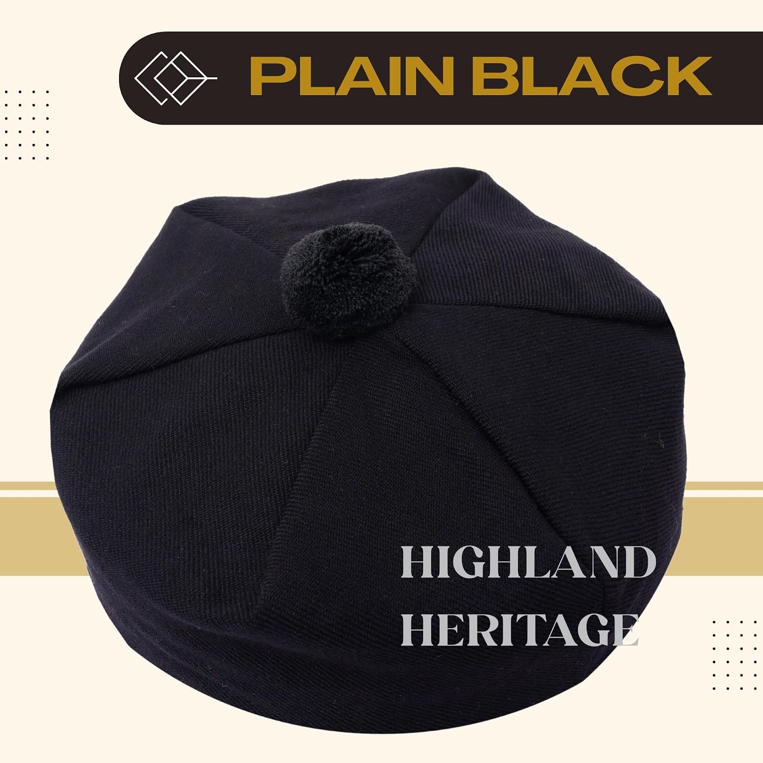 Scottish Tartan Tam O’ Shanter Hat – Unisex Adjustable Acrylic Wool Highland Cap with Pom Kilt Outfit & Casual Wear Bonnet