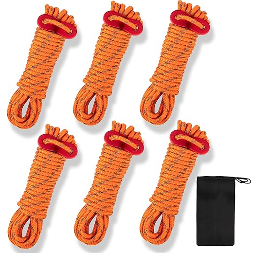 Haubans réfléchissants 6 pièces avec tendeurs