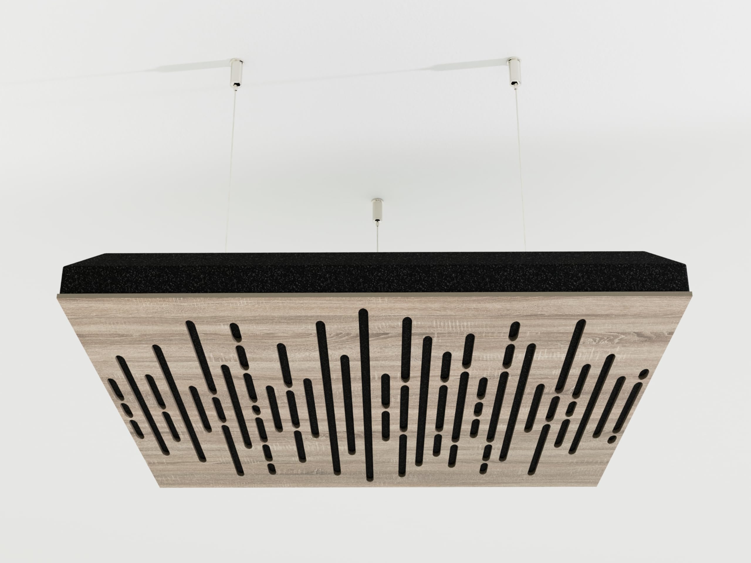 Set di 2 pannelli acustici fonoassorbenti e diffusori da soffitto con kit di montaggio | 50 x 50 x 5 cm | Pannelli acustici sospesi | Colore: [WAVE | Sonoma]