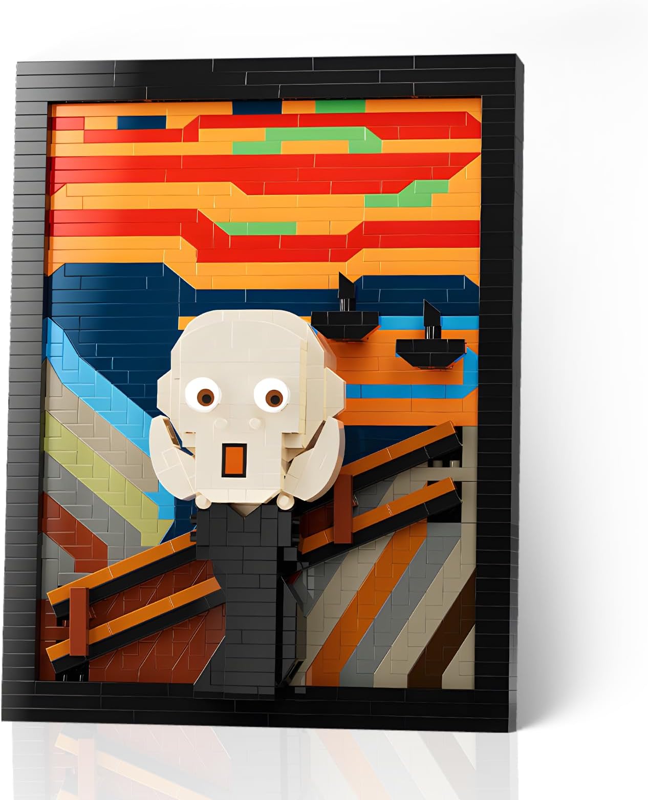 CabagiiThe Scream Wall Art Building Sets for Adults, Famous Art Set, Display Framed DIY Painting Building Blocks, 3D Wall Art Building Kit for Home Office Décor