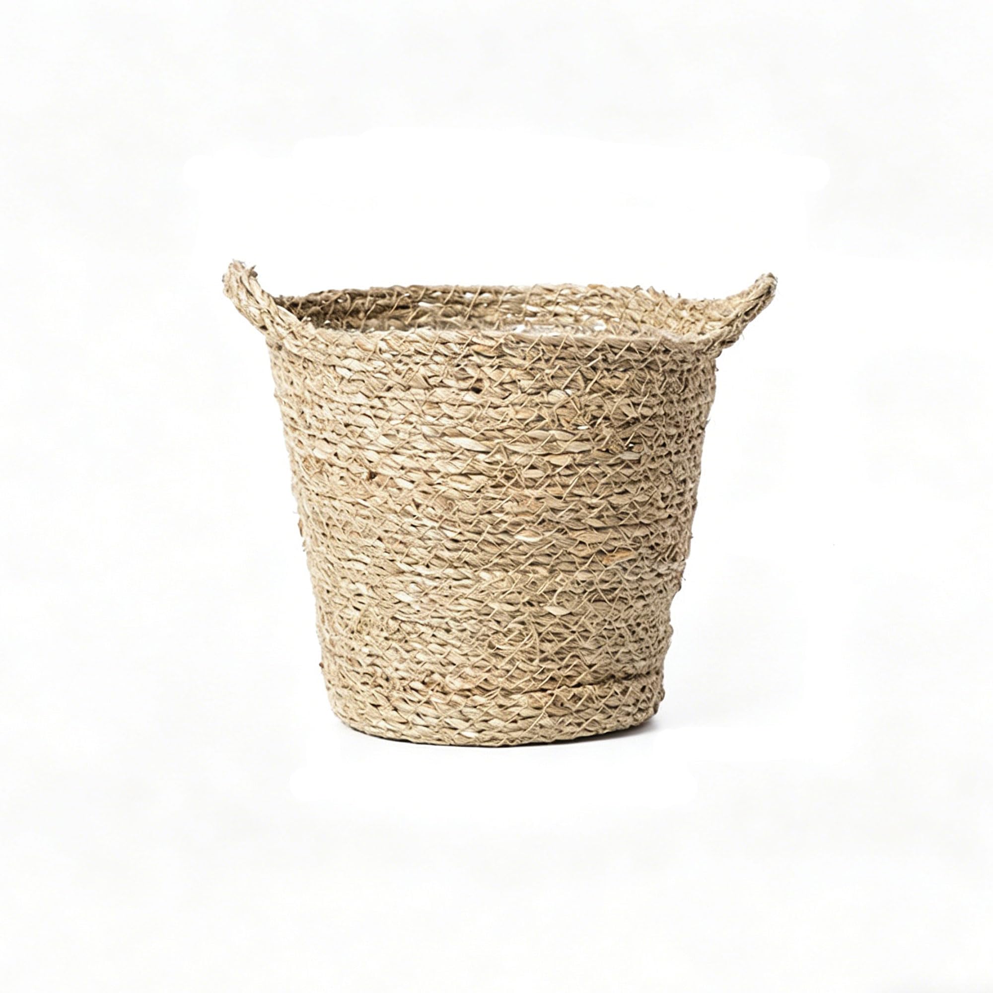 YDJIANCAI 1 Pcs Seagrass Indoor Planter With Plastic Lining, Woven Wicker Basket For Plants And Flowers, Rustic Flowerpot Cover, Natural Plant Container For Home Decor(Size:Small)