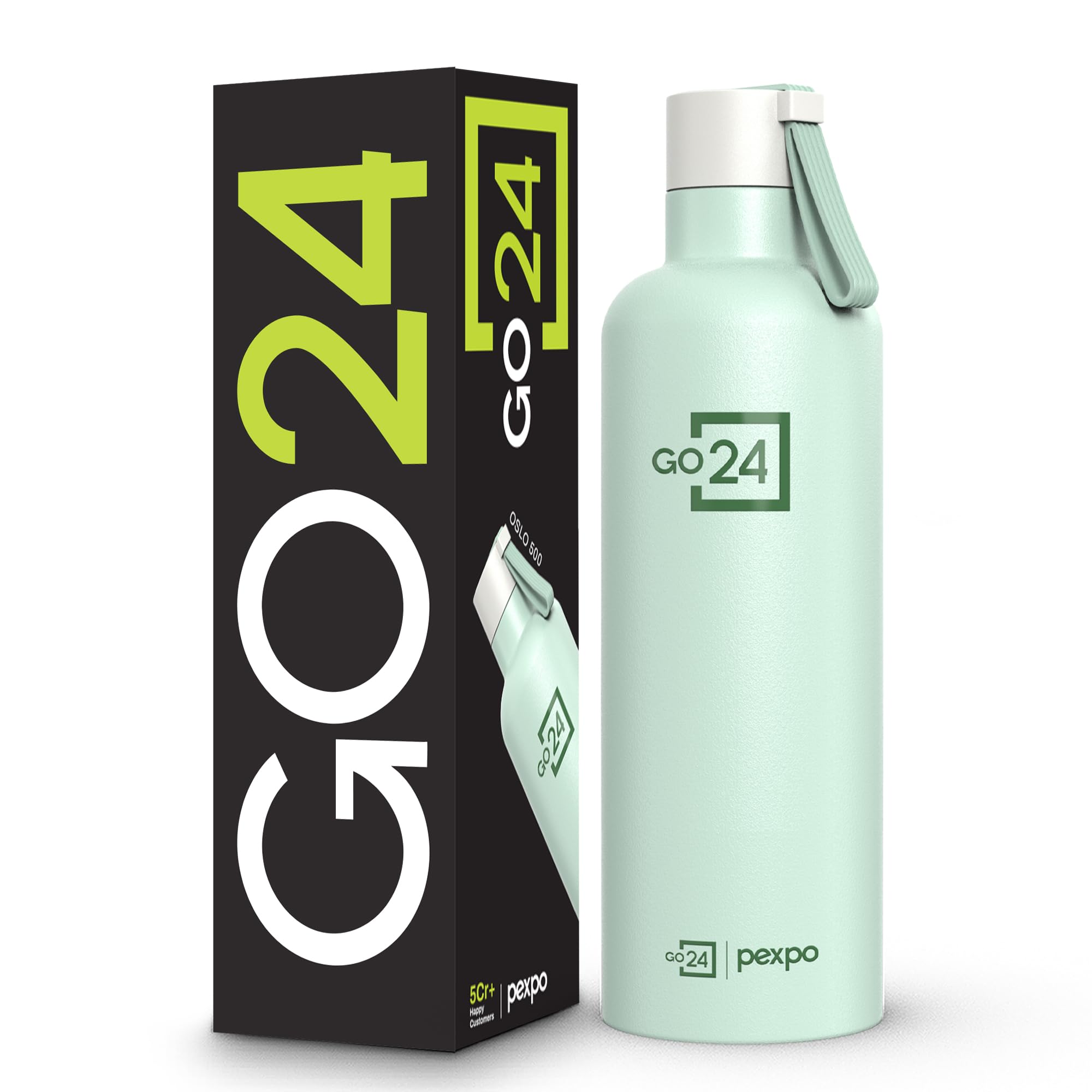 Go24 pexpo Stainless Steel Water Bottle Oslo Sea Green 500ml