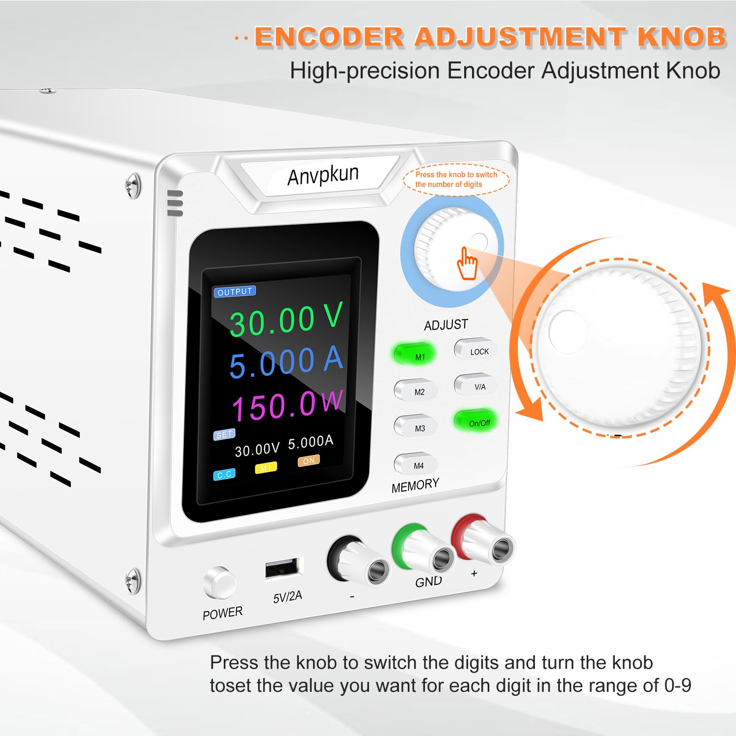 Fuente de alimentación de banco de CC ajustable de 0-30 V, 0-5 A, fuente de alimentación de laboratorio de CC variable de 0 a 30 V, 0 a 5 A, fuente de alimentación de banco de CC de salida variable
