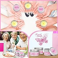Vista 7 de MTLEE 12 velas de concientización sobre el cáncer de mama, regalos a granel para sobrevivientes de cáncer de mama para mujeres, velas de cinta rosa