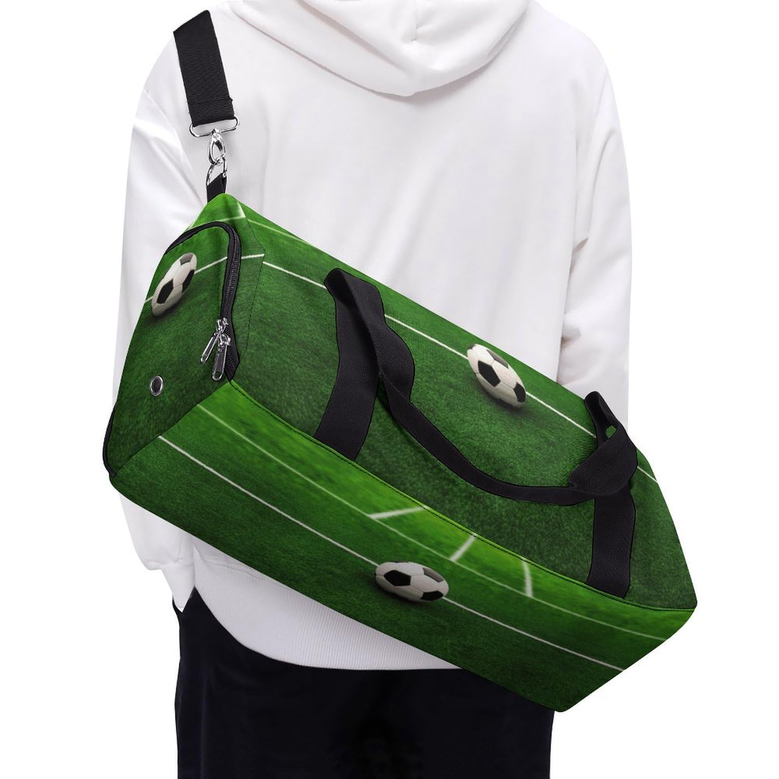 Turnbeutel Grünes Grasfeld Fußball Spielplatz Der Ball Turnbeutel für Damen Herren Rucksack Turnbeutel mit Schuhfach Wiederverwendbarer Turnbeutel Mini Turnbeutel Grünes Grasfeld Fußball Spielplatz
