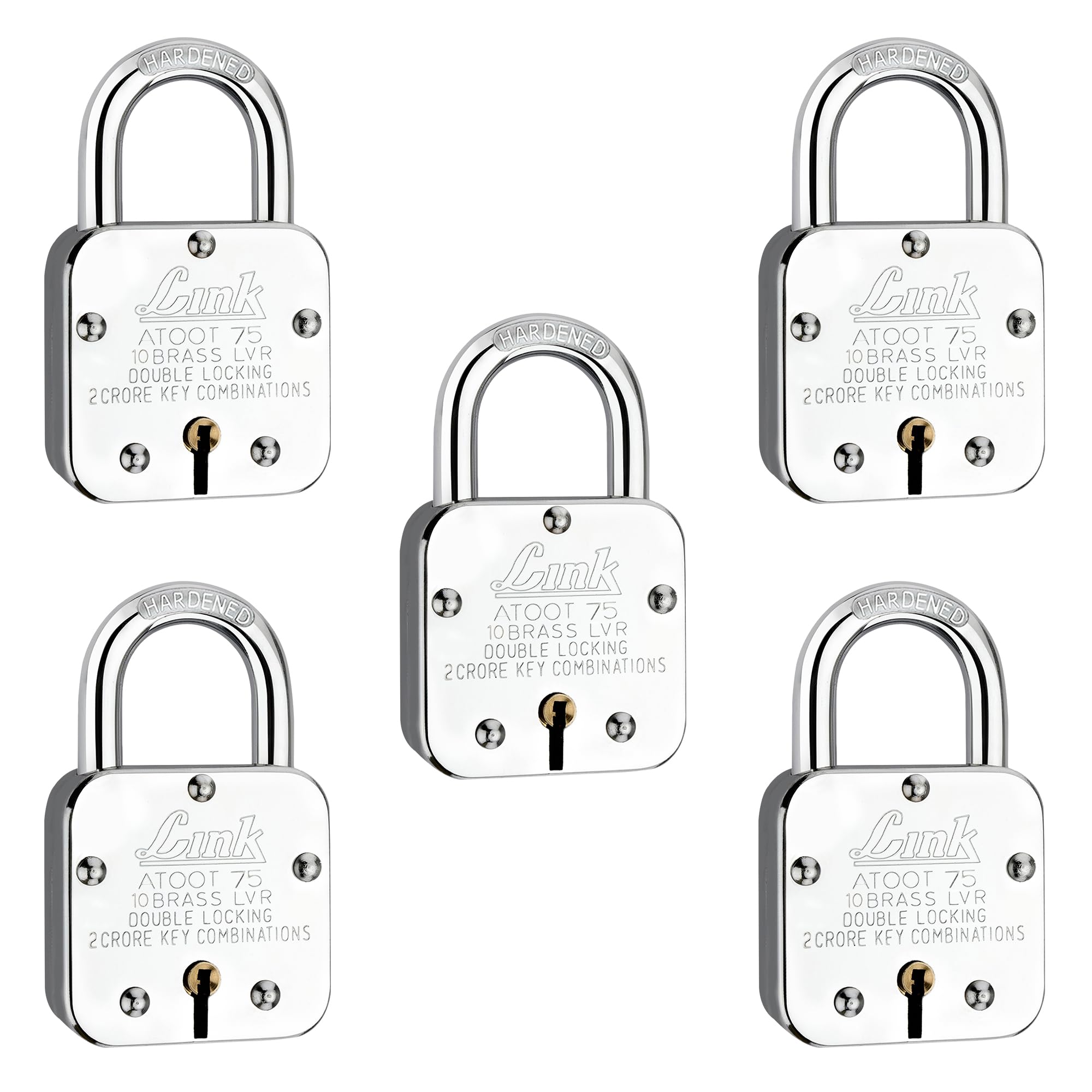 See full amazon price history chart for Link® Atoot 75mm Padlocks 5Pcs Set | 2 Crore Key Combinations | Stainless Steel Body | Hardened Shackle | 10 Brass Lever | Made in India | 3 Keys for Each Padlock Link® Atoot 75mm Padlocks 5Pcs Set | 2 Crore Key Combinations | Stainless Steel Body | Hardened Shackle | 10 Brass Lever | Made in India | 3 Keys for Each Padlock (B0C5XSWWHQ) Amazon Price History, Amazon Price Tracker