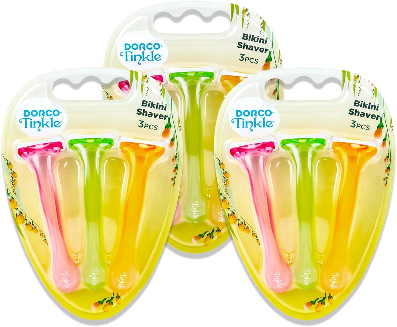 Tinkle Bikini Trimmer | 3 Packs of 3 Razors Each | Moisture Strip Razor for Sensitive Areas | Total 9 Razors