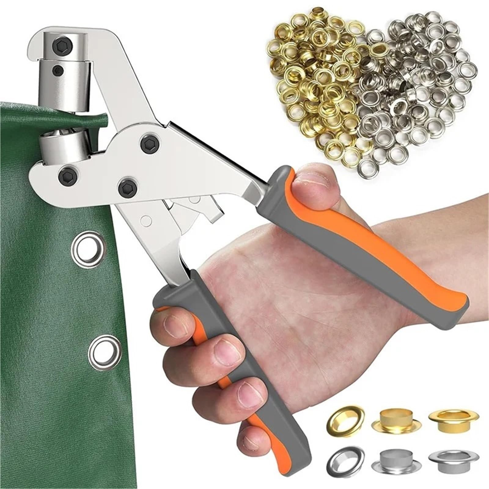 Kit occhielli pneumatici di attrezzi for anelli tenuta da 200 pezzi con pinze for perforatori portatili 10,5 mm Pressa manuale for l'installazione su vari materiali