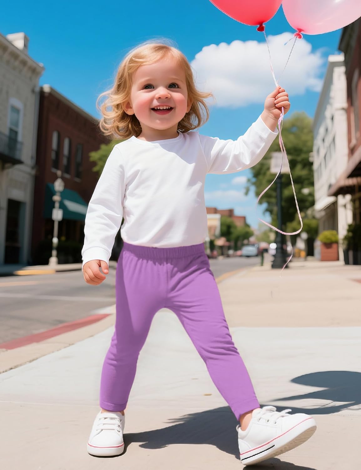 Witwot 5 Pack Toddler Leggings Baby Girls Cotton Pants Toddler Girl Clothes Size 18M-5T - Image 3