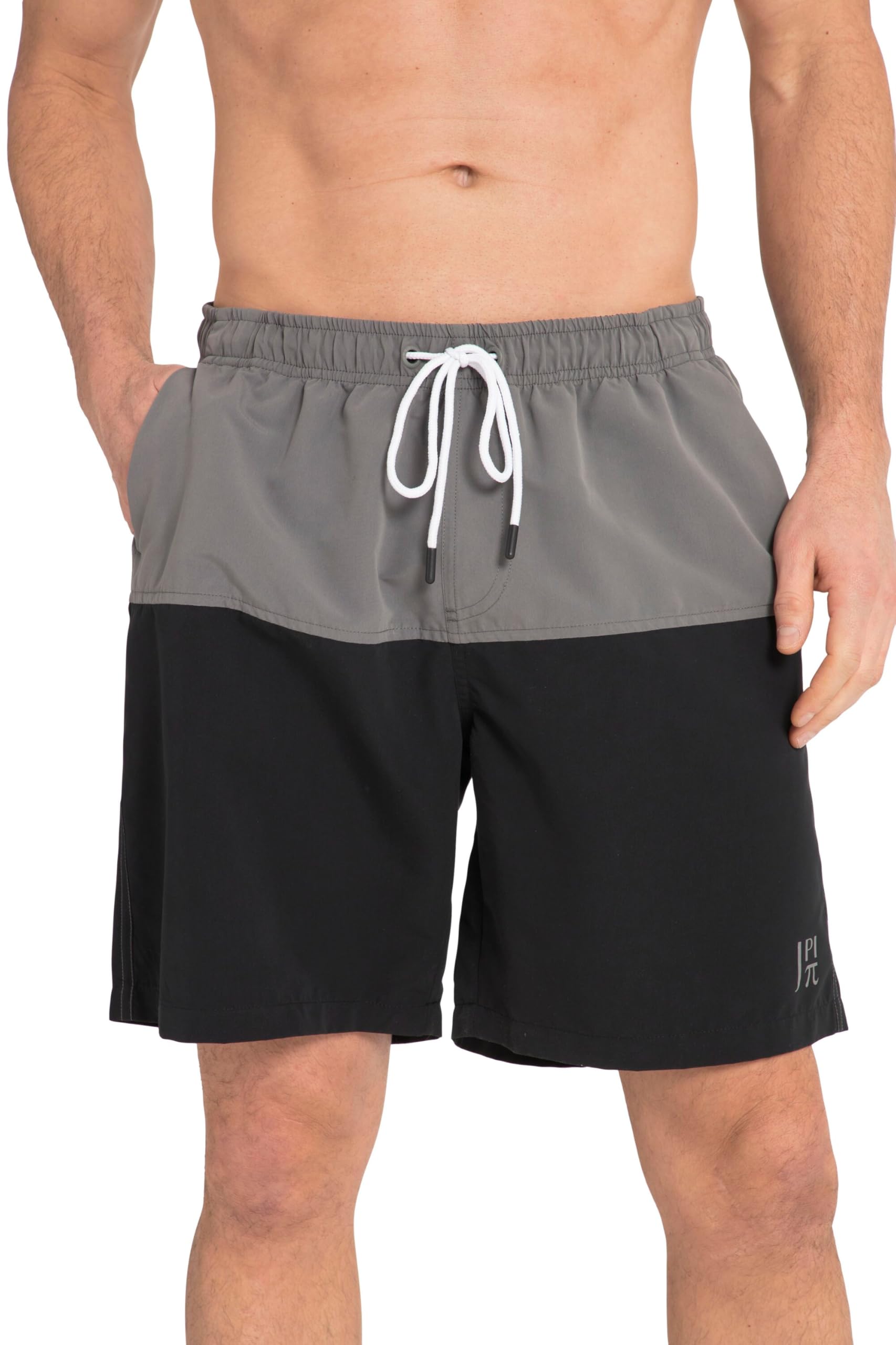 JP 1880, Mens Plus Size Swim Shorts Contrast, Black, XXXXXXXL