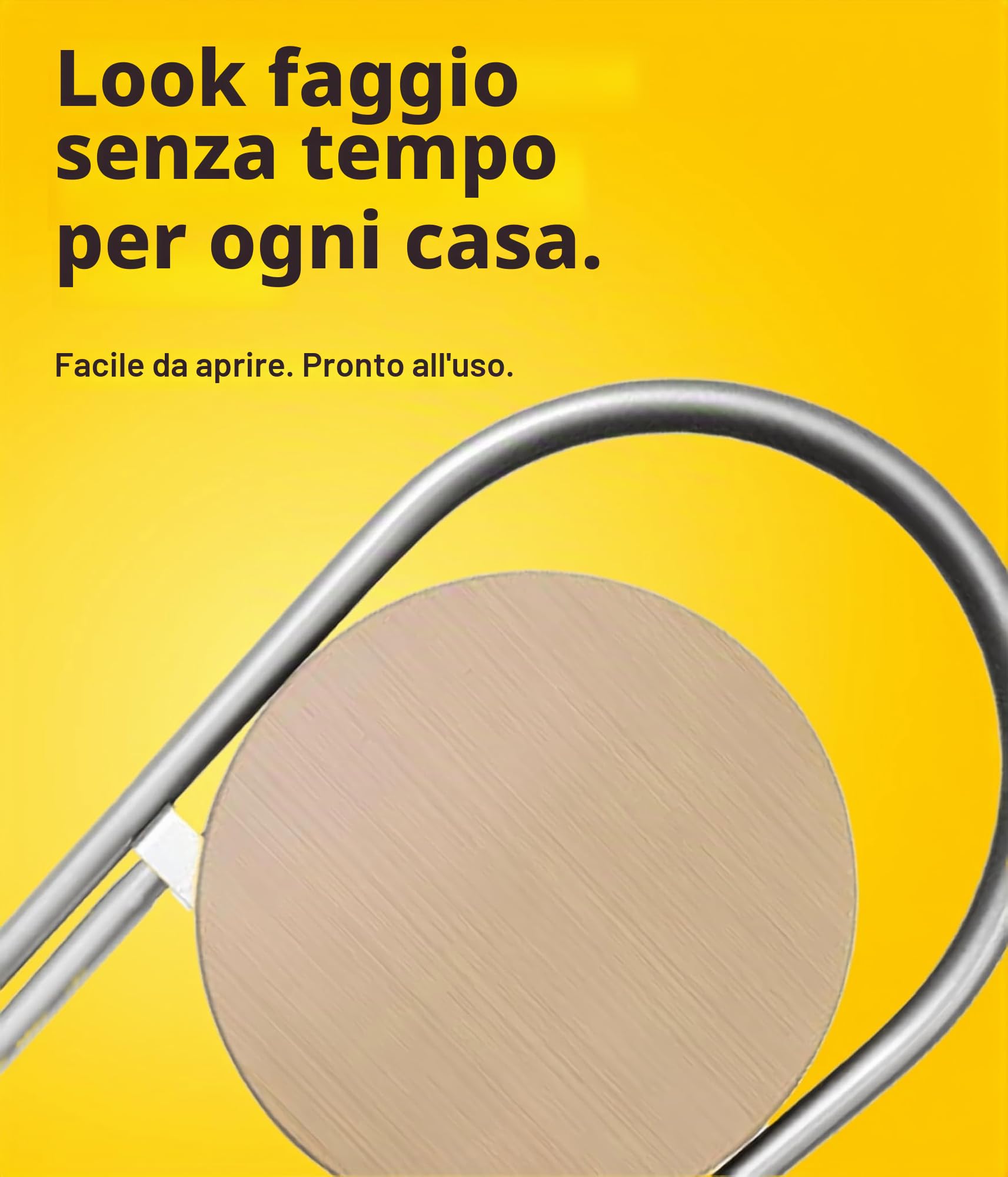 KMH® Sgabello Bill Set 1, pieghevole, schienale & pedana – Argento/Faggio | Altezza seduta 73 cm, montato, pieghevole salvaspazio, telaio in acciaio e seduta MDF decoro faggio – cucina, bar, eventi