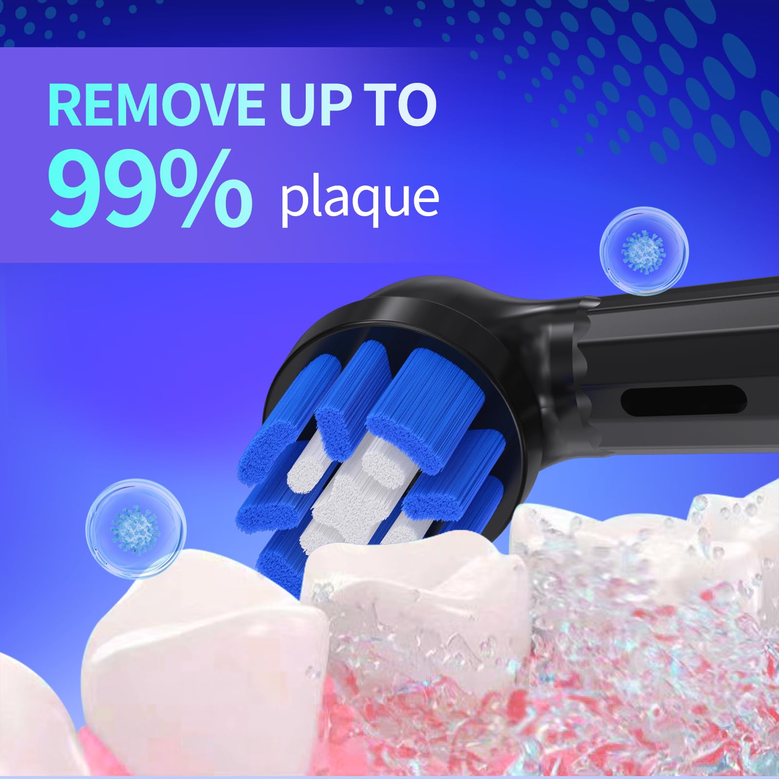 Lot de 6 embouts de brosse à dents de rechange Oral-B iO pour Oral B série 3/4/5/6/7/8/9/10, poils moyens, noir