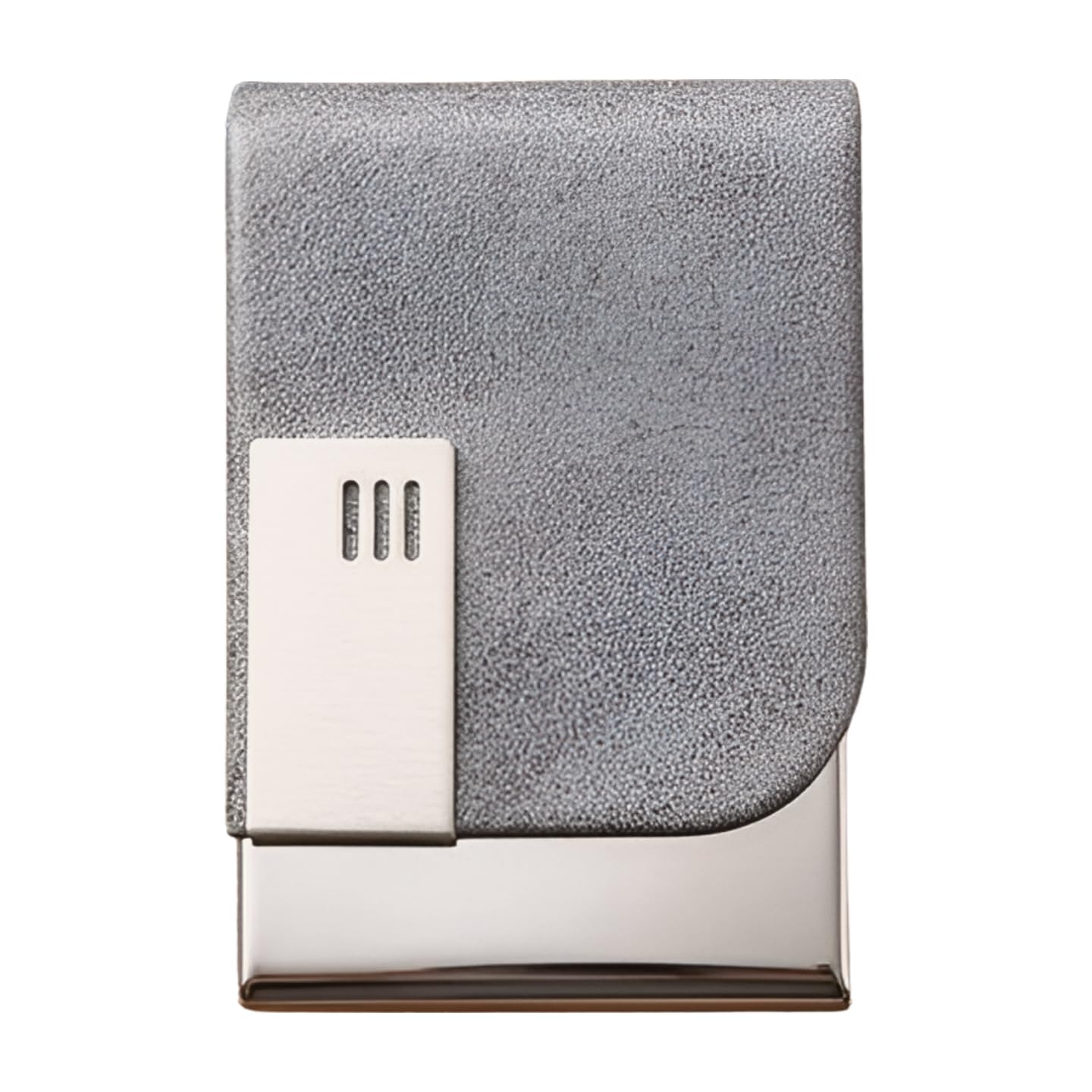 Premium Grey Pocket Business Card Holder with Stainless Steel-image-35