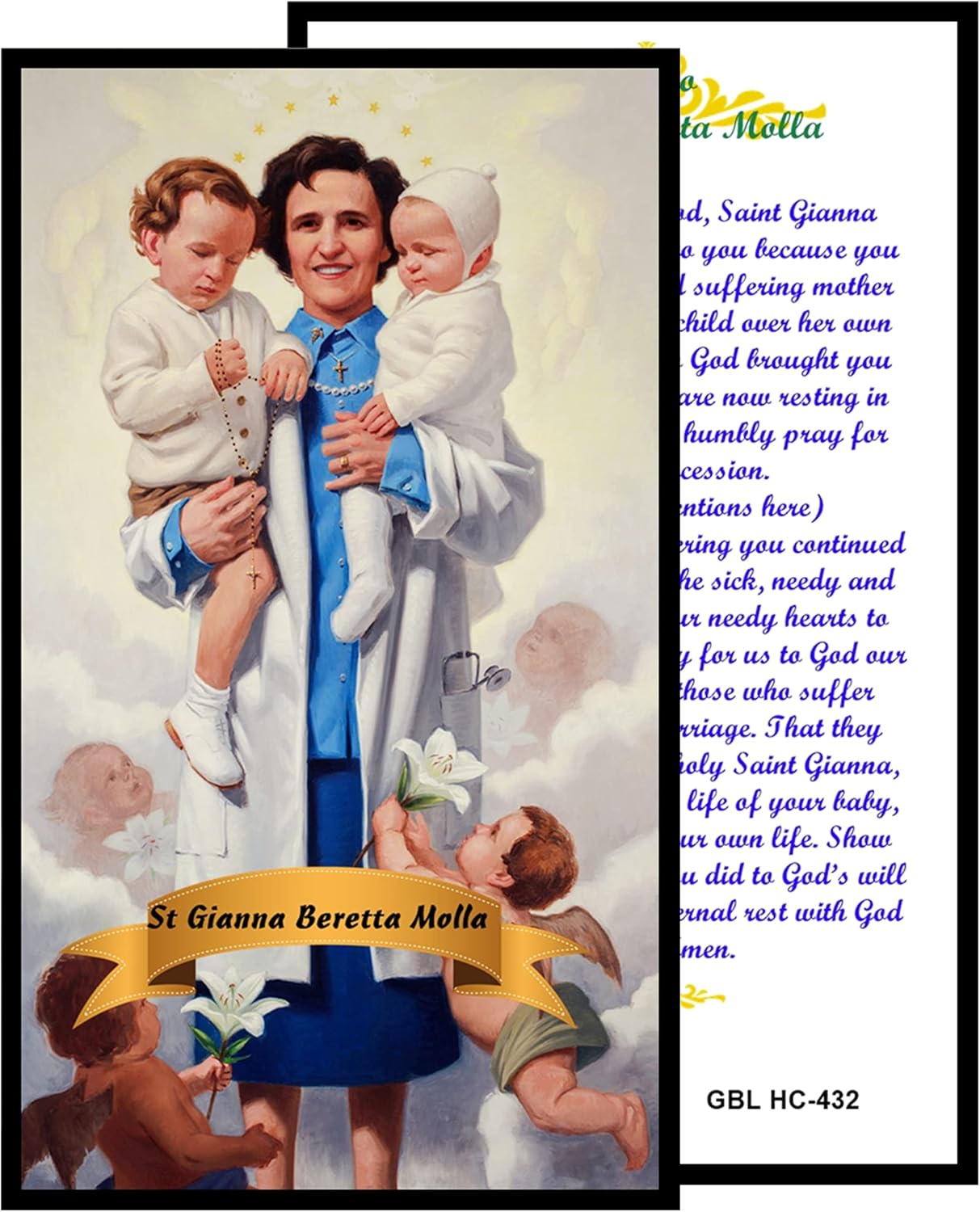Saint Gianna Beretta Molla Patron of Pediatricians Medal Blessed Prayer Card Holy Card