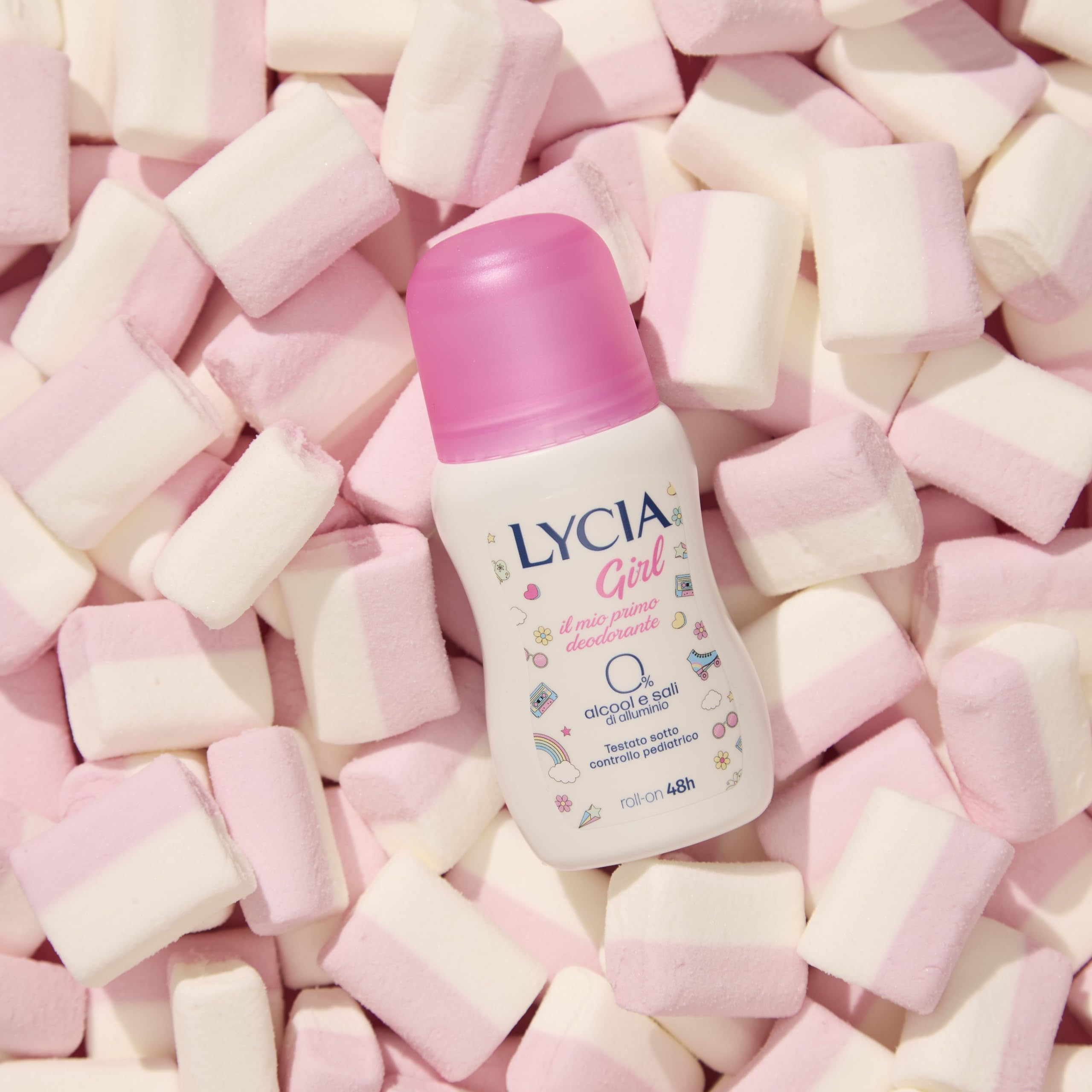 Lycia Dezodorant Roll on Girl, dezodorant dla dziewcząt i dziewcząt, testowany dermatologicznie pod kontrolą pediatryczną, 50 ml
