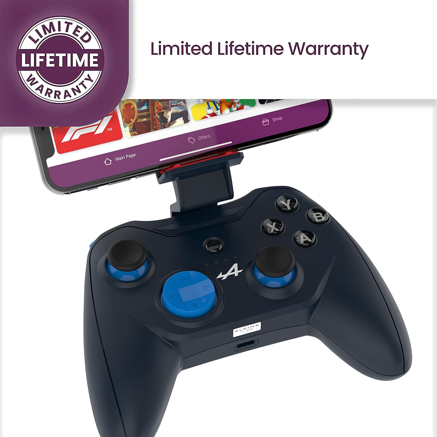 RiotPWR Mfi Certified Gamepad Controller for iOS iPhone - Wired with L3 + R3 Buttons, Power Pass Through Charging, Improved 8 Way D-Pad, and redesigned ZeroG Mobile Device