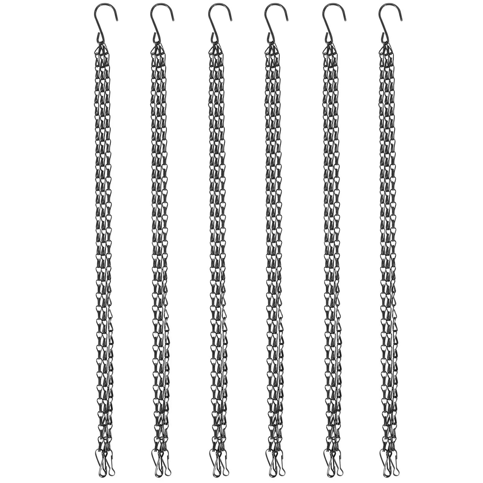 WUYXTO 6 Pack Hanging Chain, 50cm Flower Basket Replacement -3 Point Garden Plant Hanger For Outdoor For plant