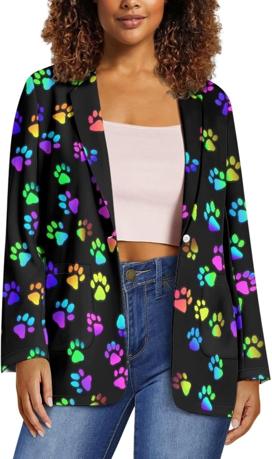 Womens Blazer Long Sleeve Casual Business Suit Jackets with Pockets One Button Ladies Blazers for Work Office