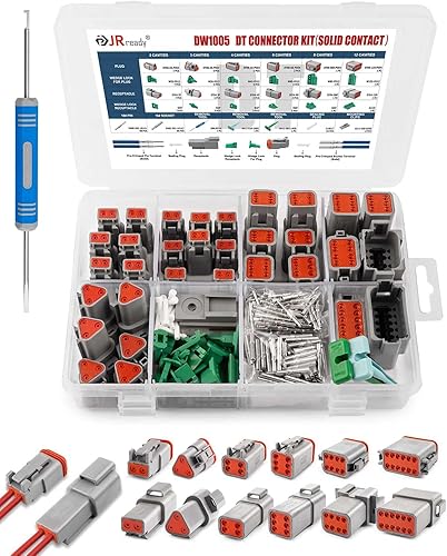 Miniatura 8 de JRready DW1005 Deutsch Kit de conectores impermeables, conectores impermeables de 2 pines, conector DT gris de 3 4 6 8 12 pines con tamaño 16