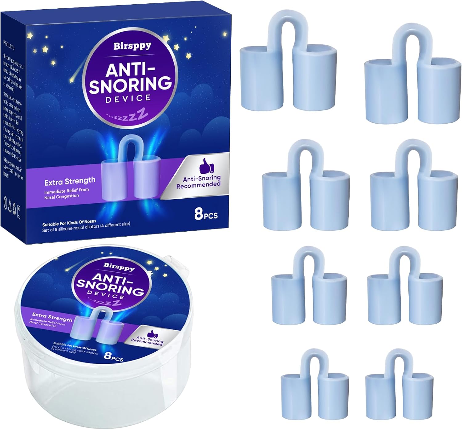 Zymise Anti Snoring Devices, 8 Pcs Nose Vents Nasal Dilators for