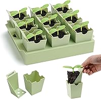 GreenBazzar Seed Starter Tray: 9 Deep 2.3in Cells, Handles for Damage-Free Transplanting & Labeling, Reusable Germination Kit