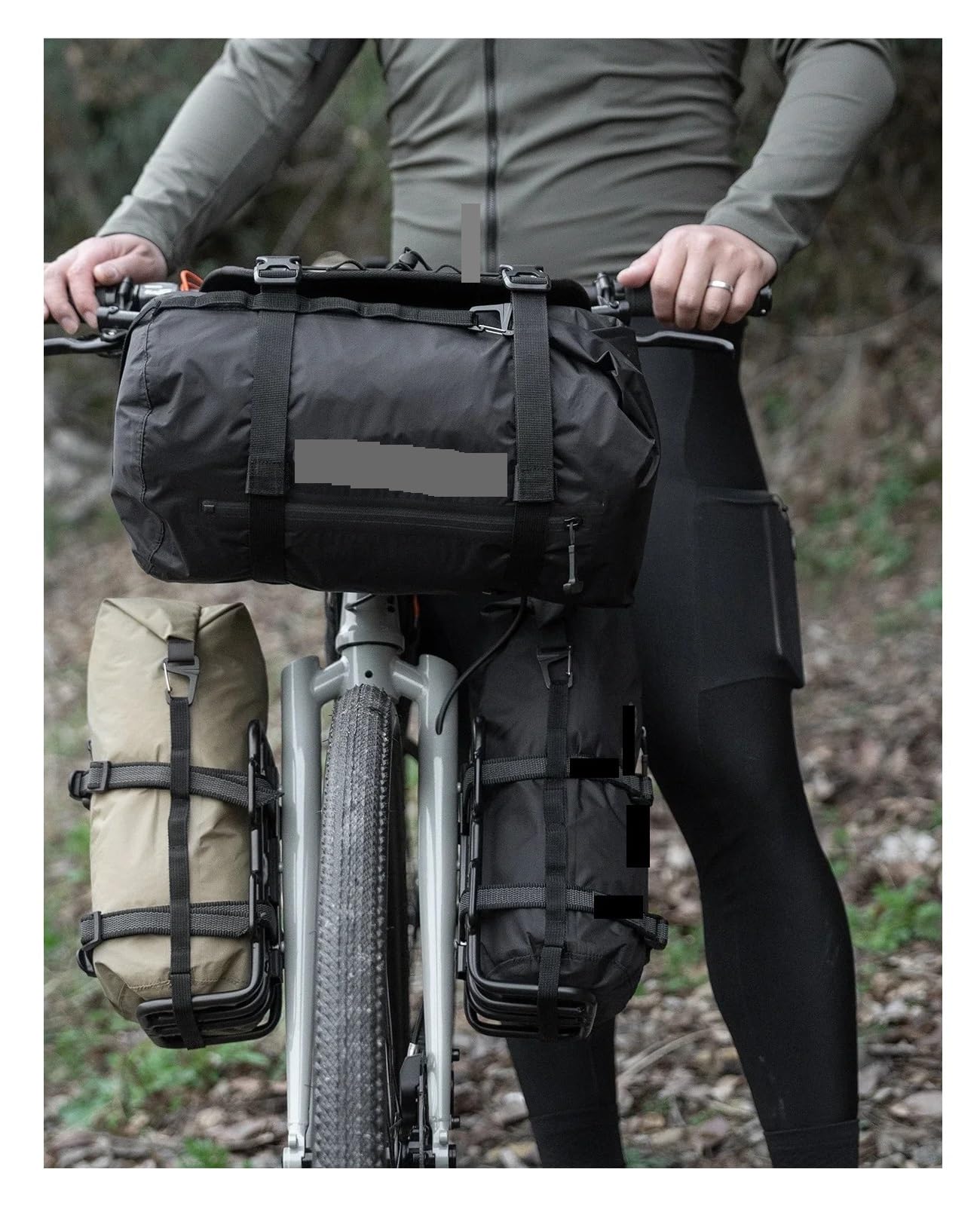 Compatible con Bolsas de Bicicleta Bikepacking, Bolsa Estante compresión Ligera e Impermeable, instalada al Azar, Carretera, Ciclismo montaña(6L Khaki)