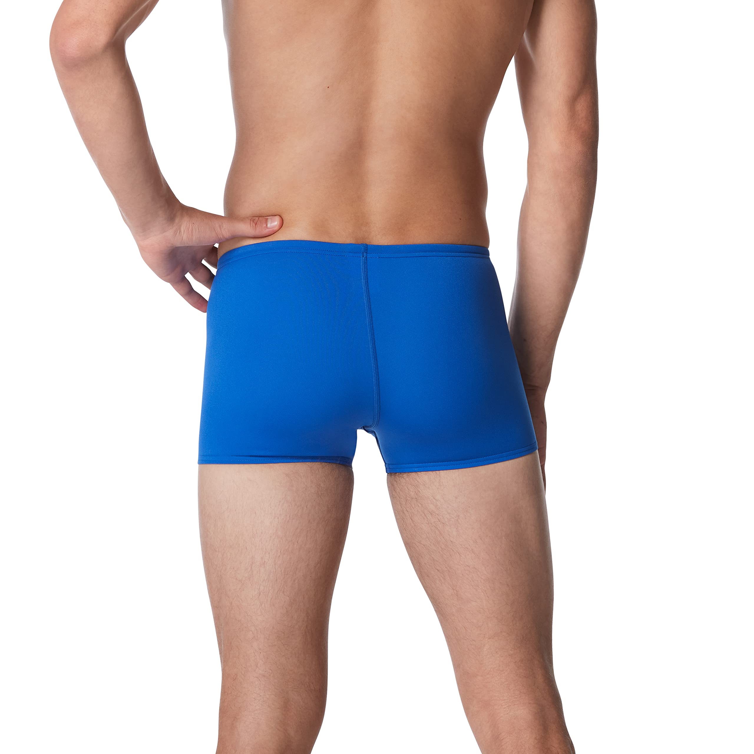 Speedo Męski kostium kąpielowy z kwadratową nogawką Endurance + solidne kąpielówki, niebieski, 30