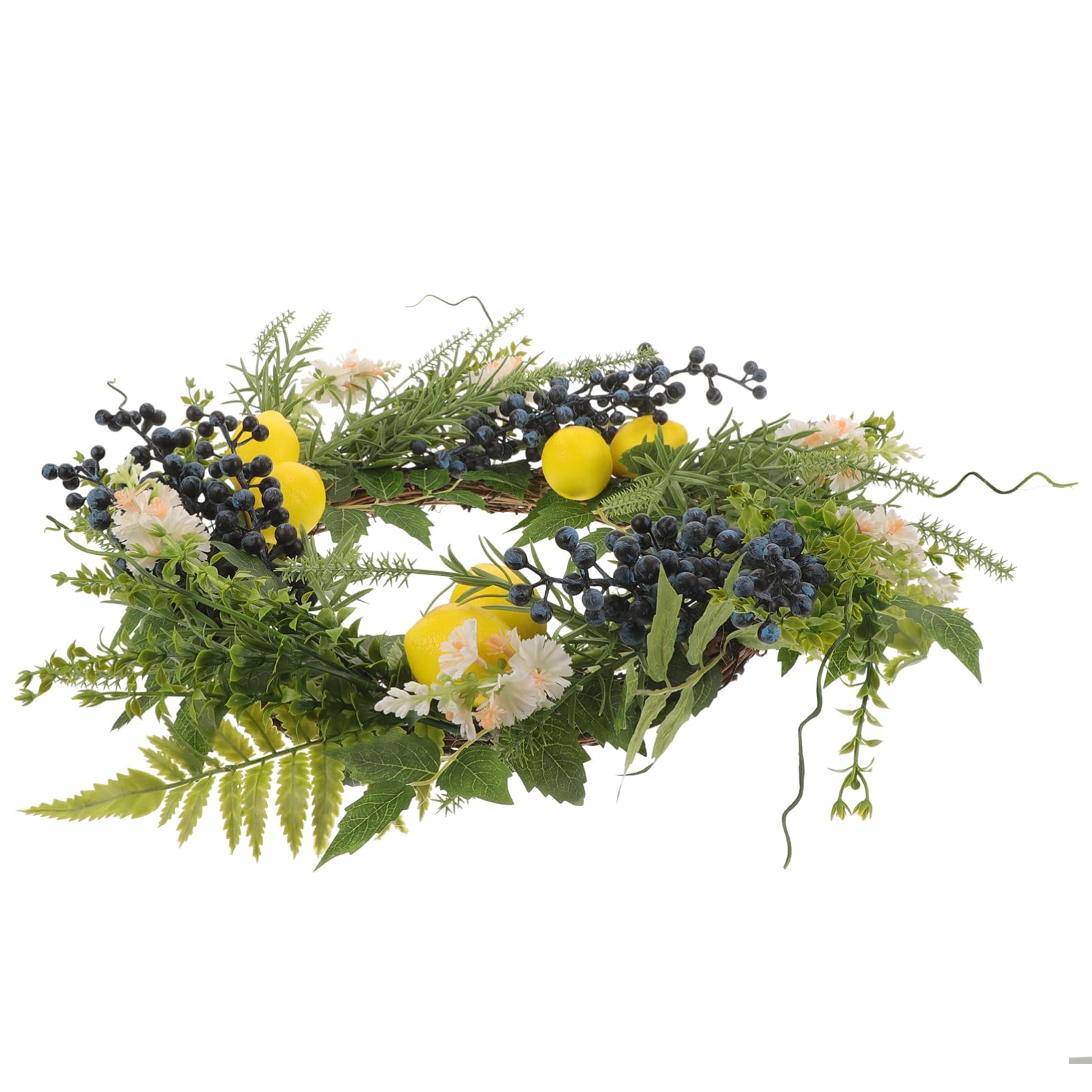 Cabilock Ghirlanda Artificiale Limoni e Mirtilli Decorazione da Appendere per Porta d Ingresso Ghirlanda Finta per Interni Ornamento Primaverile per Casa e Feste