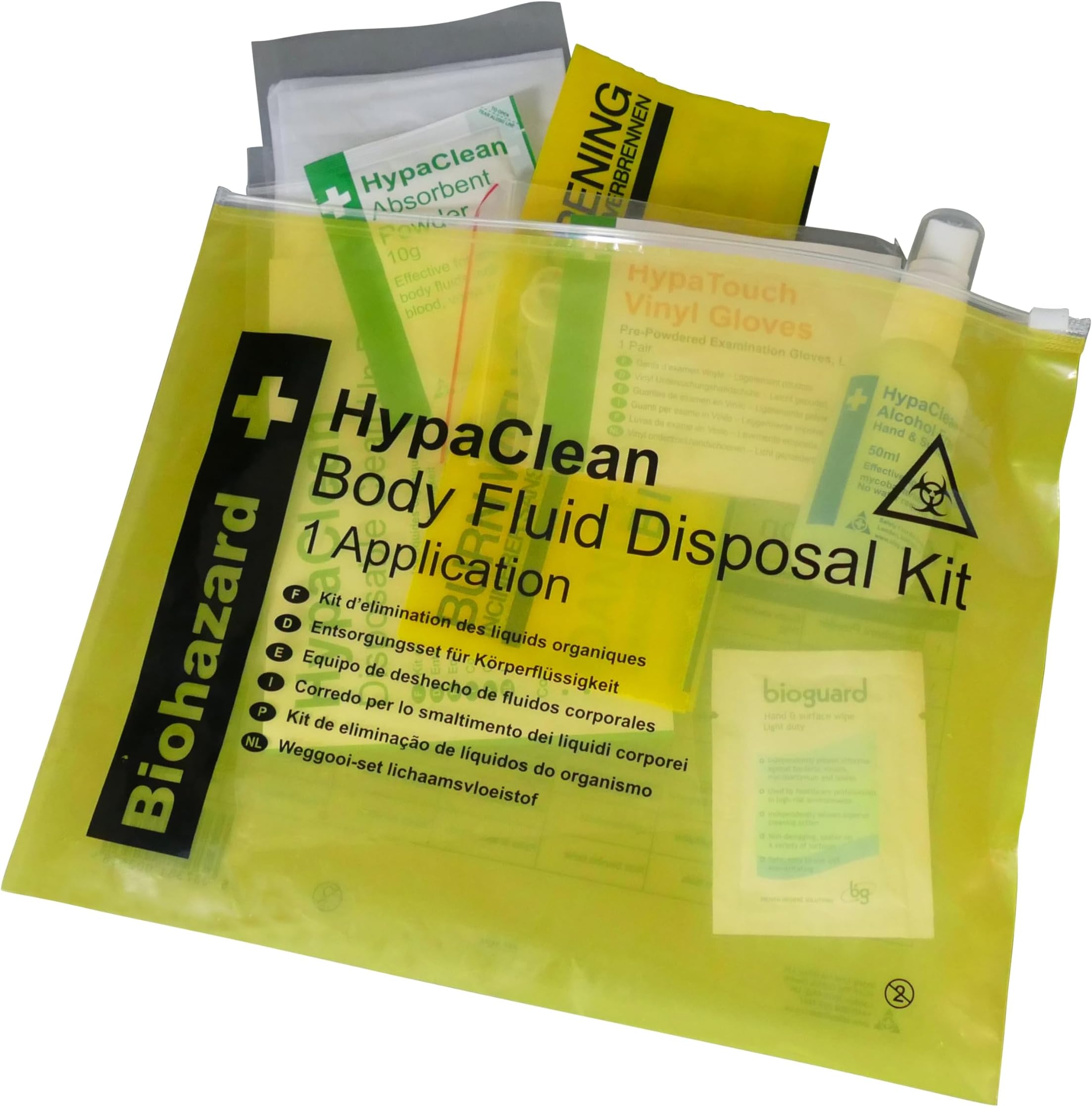 Safety First Aid Group HypaClean Body Fluid Disposal Kit in Vinyl Wallet (1 Application)