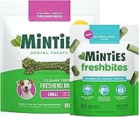 Vista 14 de Minties VetIQ - Golosinas dentales en hueso para perros, masticables dentales para perros medianos a grandes (más de 40 libras), 40