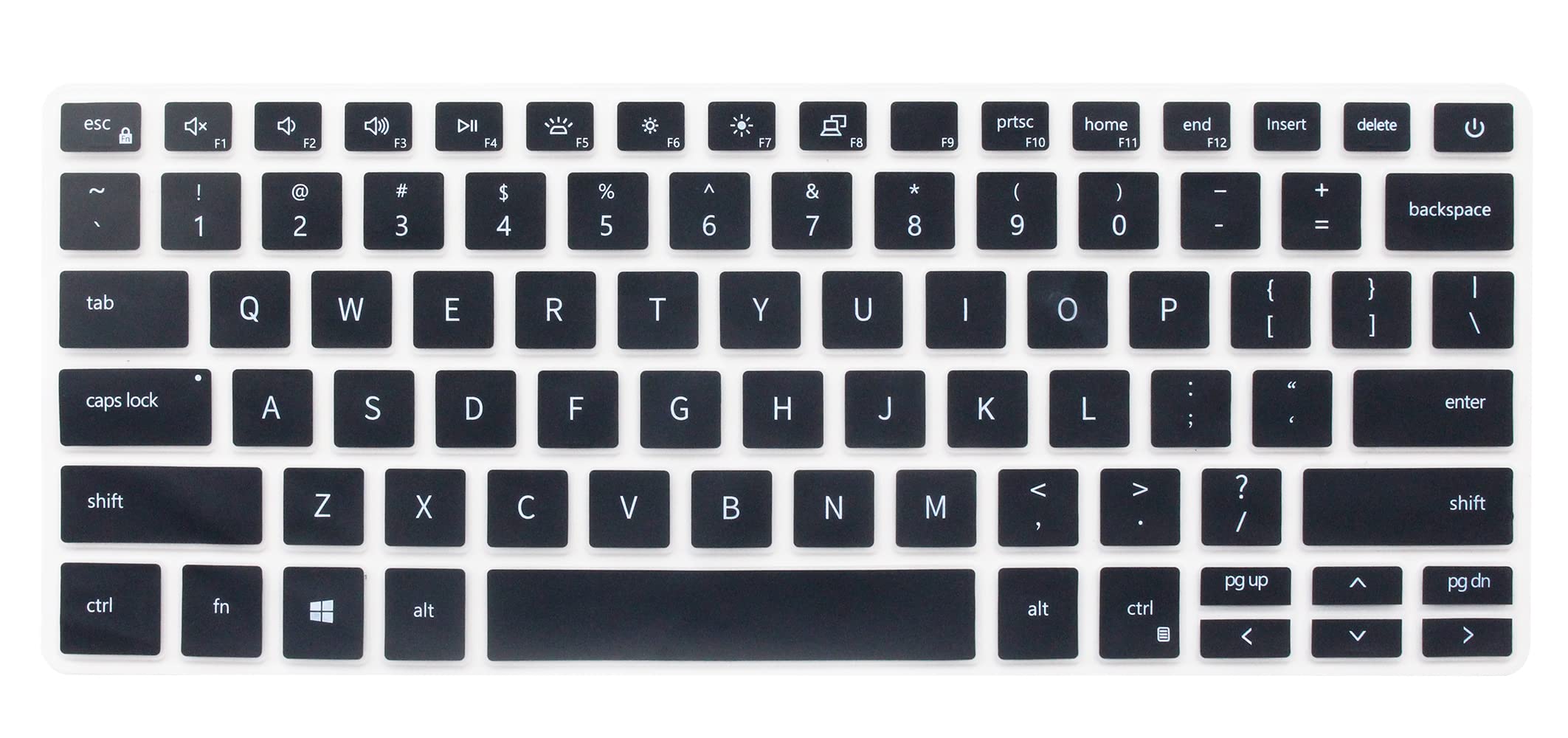 Dell Keyboard Skin Compatible With Inspiron 14 5000 5406 5402 5490 5493 7490, Inspiron 13 5000 5390 5391 5300 7306 7390 7391 13.3", Vostro 13 5390 5391 5490, Latitude 3301 3410 - Black