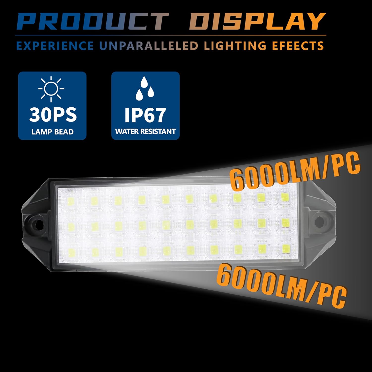 Flush Mount LED Pods, 7 Inch Surface Mount LED Light Pods 40W 4000lm, Thin LED Light Bar for Truck Tractor ATV UTV Boat 12V 24V Reverse Backup Lights Fog Lights Work Lights 2Pcs