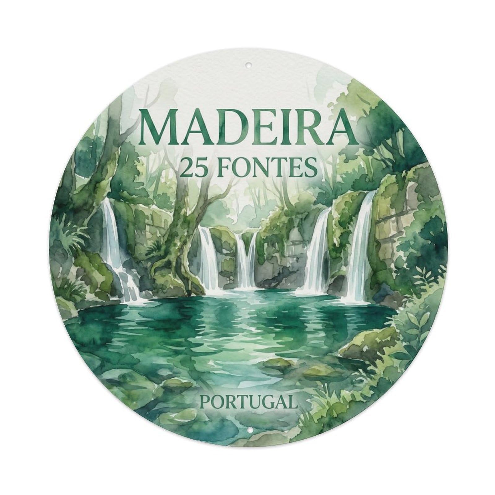 Olhnbad 08X08inch Style Heritage Portugal Madeira Cityscape Artful Travel Art Metal Tin Sign