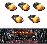 KOMAS 5x Smoke Lens Amber 24-LED Cab Roof Marker Lights for 2003-2018 Dodge Ram 1500-5500 Trucks - 264146BK OEM Upgrade