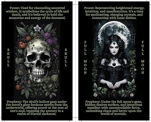 Witch Oracle Cards of Dark Magic. Witchcraft oracle cards deck.