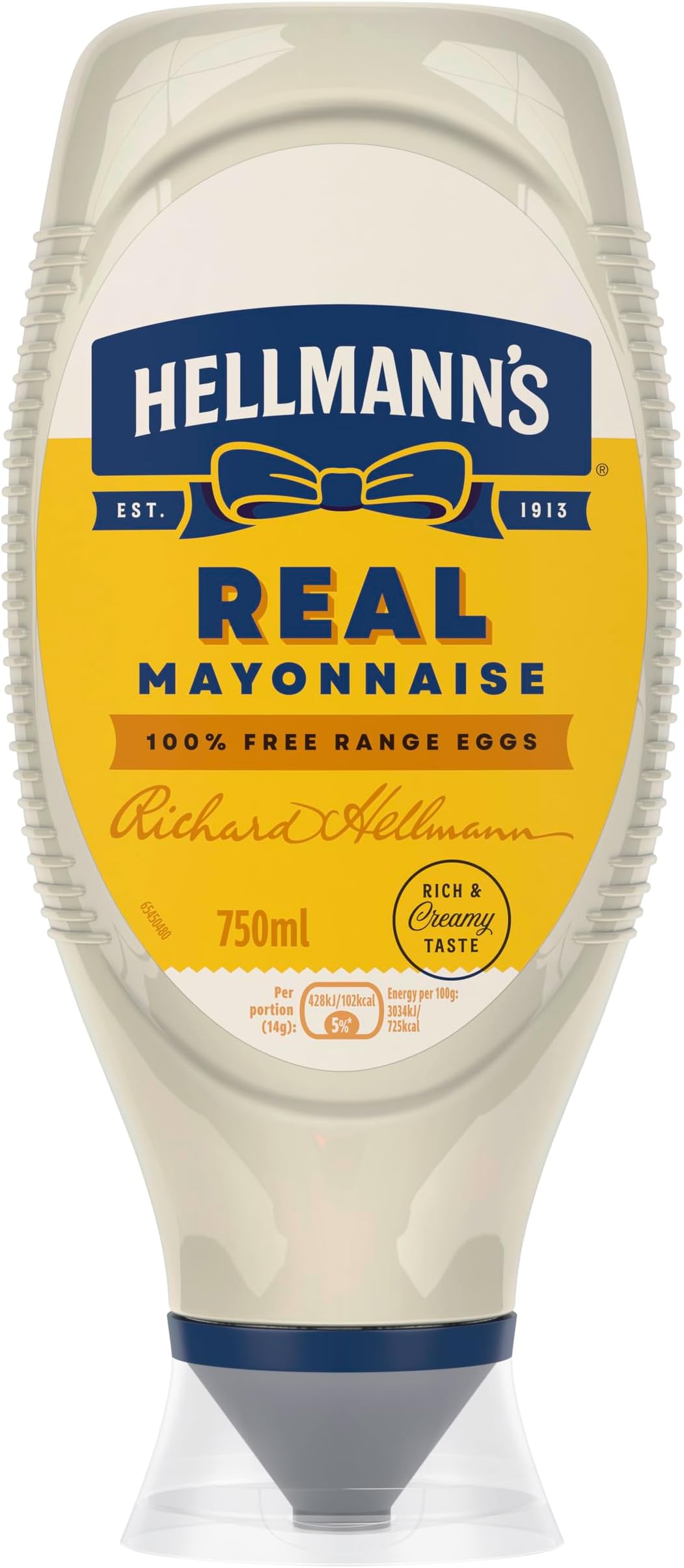 Real Mayonnaise Condiment Squeeze Bottle for Burgers, Sandwiches and Salads 750 ml