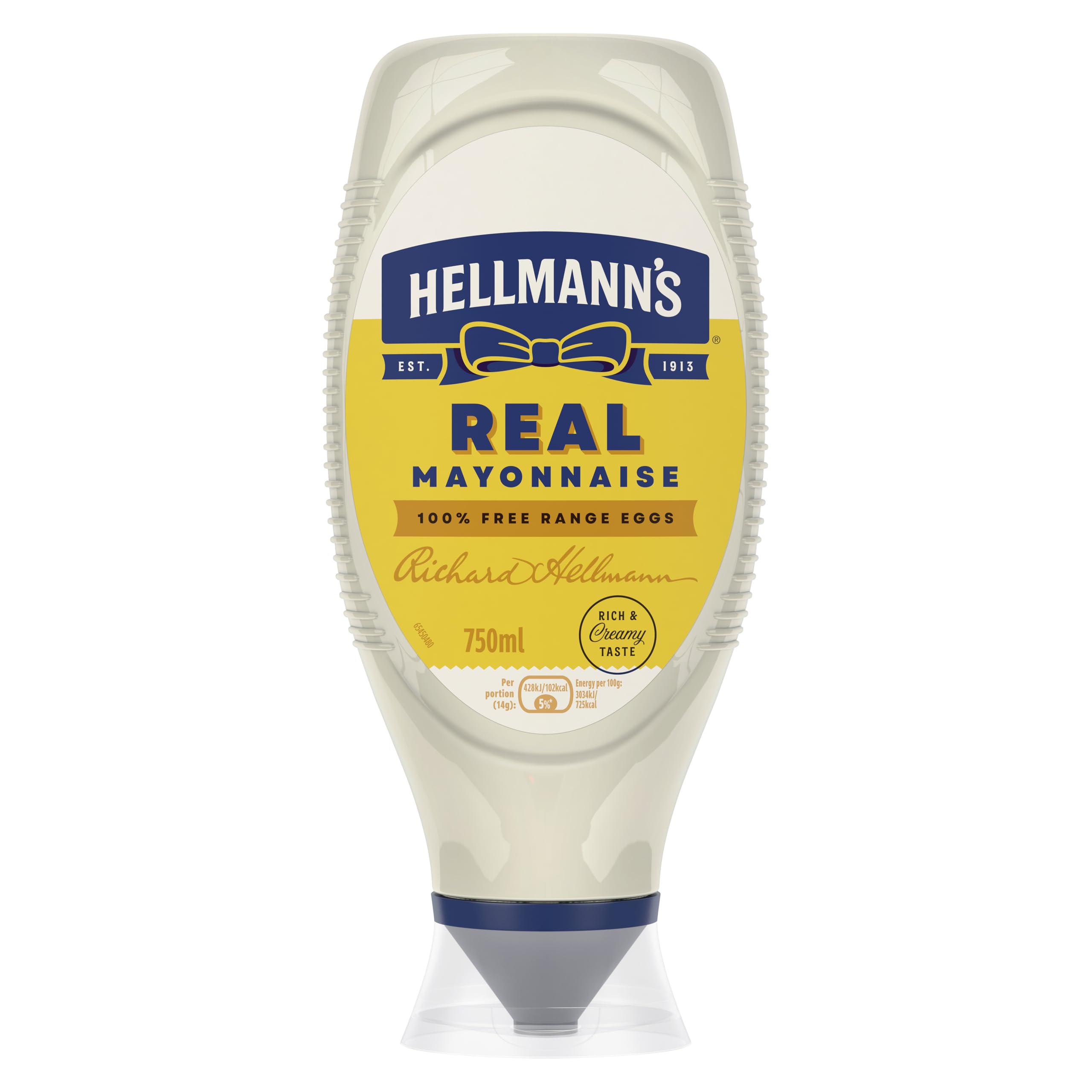 Hellmann's Real Mayonnaise Condiment Squeeze Bottle for Burgers, Sandwiches and Salads 750 ml