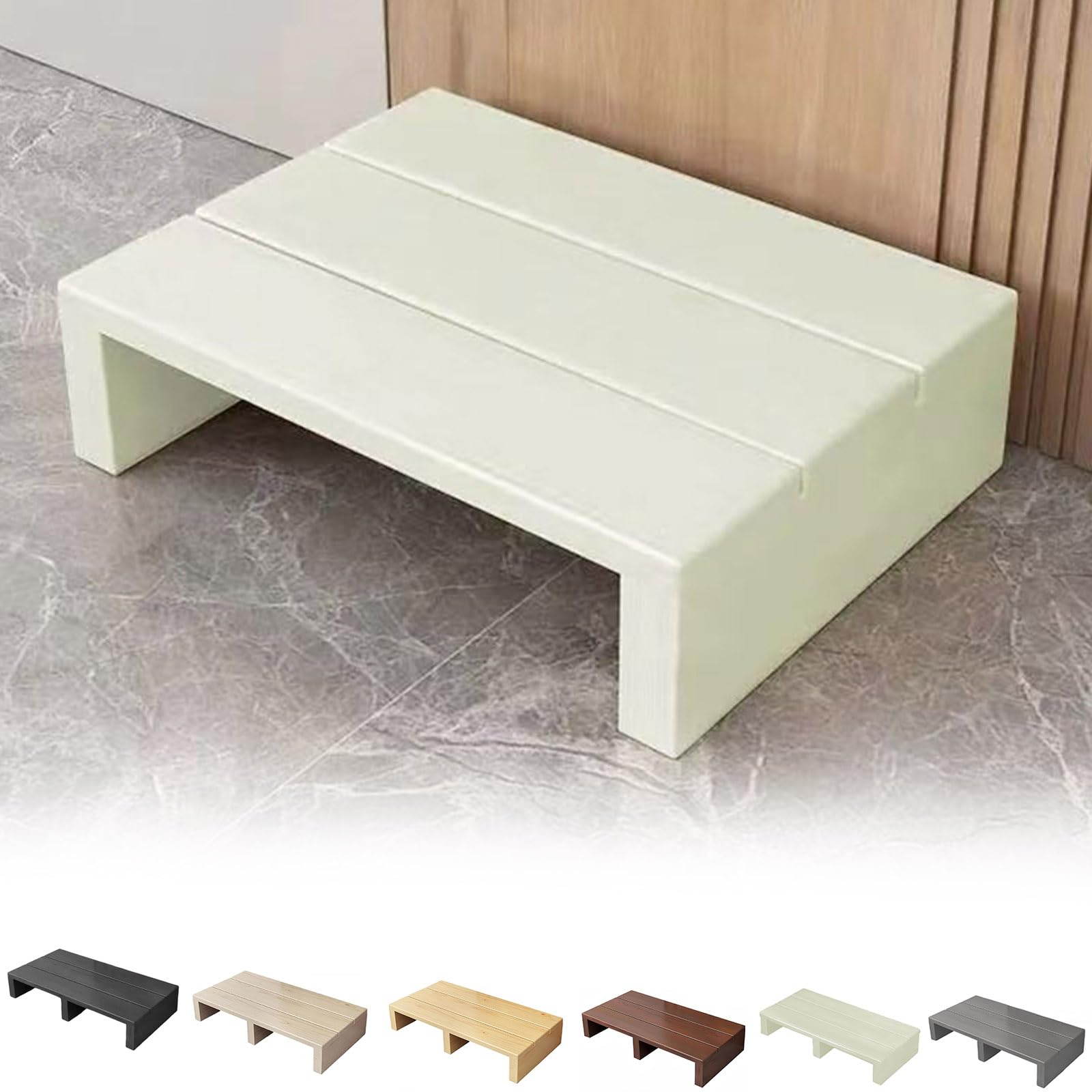 Pxkmouy Wooden Step Stool,Non-Slip Wooden Step Stool,Natural Wood Instant Height,11/15cm height,Entryway Step Stool,for bathroom,kitchen,bedside table and more,Lightweight,Durable,Anti-tipping