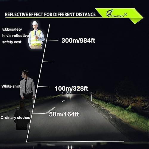 Miniatura 3 de Chaleco de seguridad de malla reflectante para hombres y mujeres, con 8 bolsillos y cremallera frontal, chaleco de malla de alta visibilidad,