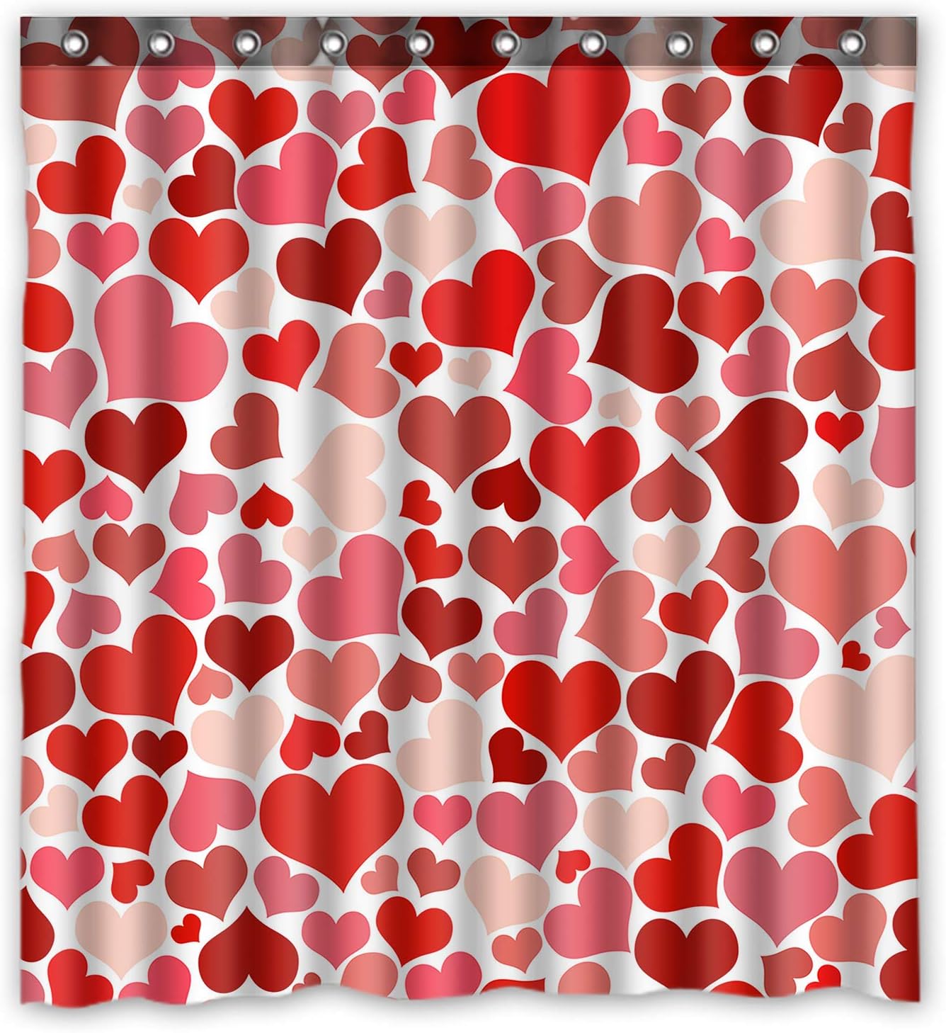 Valentine's Day gift Pattern Shower Curtain 66x72 Inches 100% Waterproof Polyester Fabric Bathroom Curtain