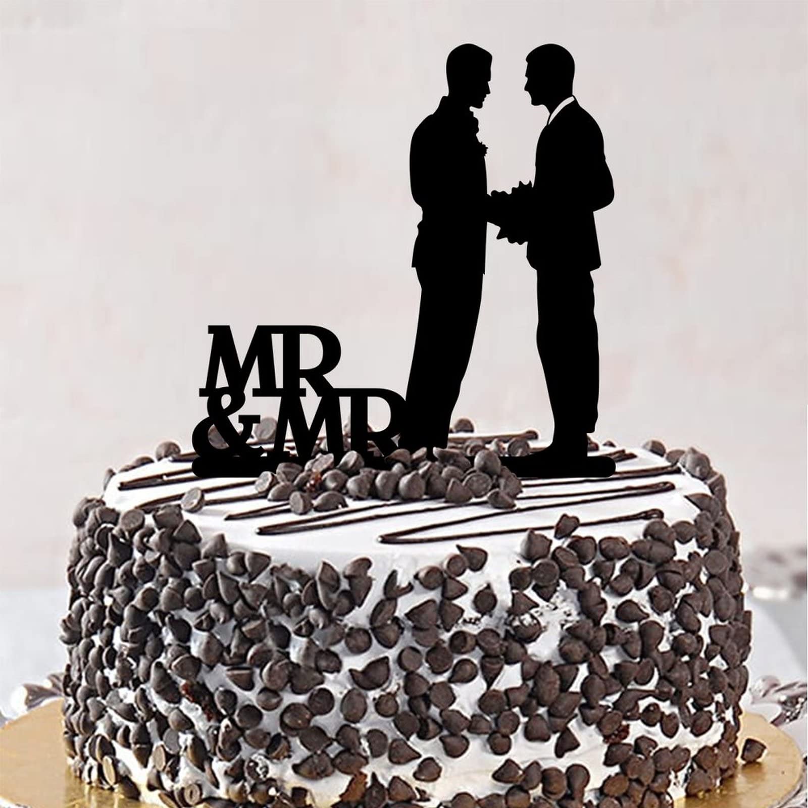 Personalized Mr & Mr Wedding Cake Topper – Acrylic Moon & Stars Design For LGBT Weddings, Anniversaries - View #3