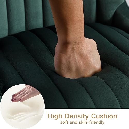 Miniatura 20 de Juego de 2 taburetes de bar de terciopelo beige de 26 pulgadas, modernos taburetes de mostrador con respaldo/patas doradas, sillas de bar tapizadas,