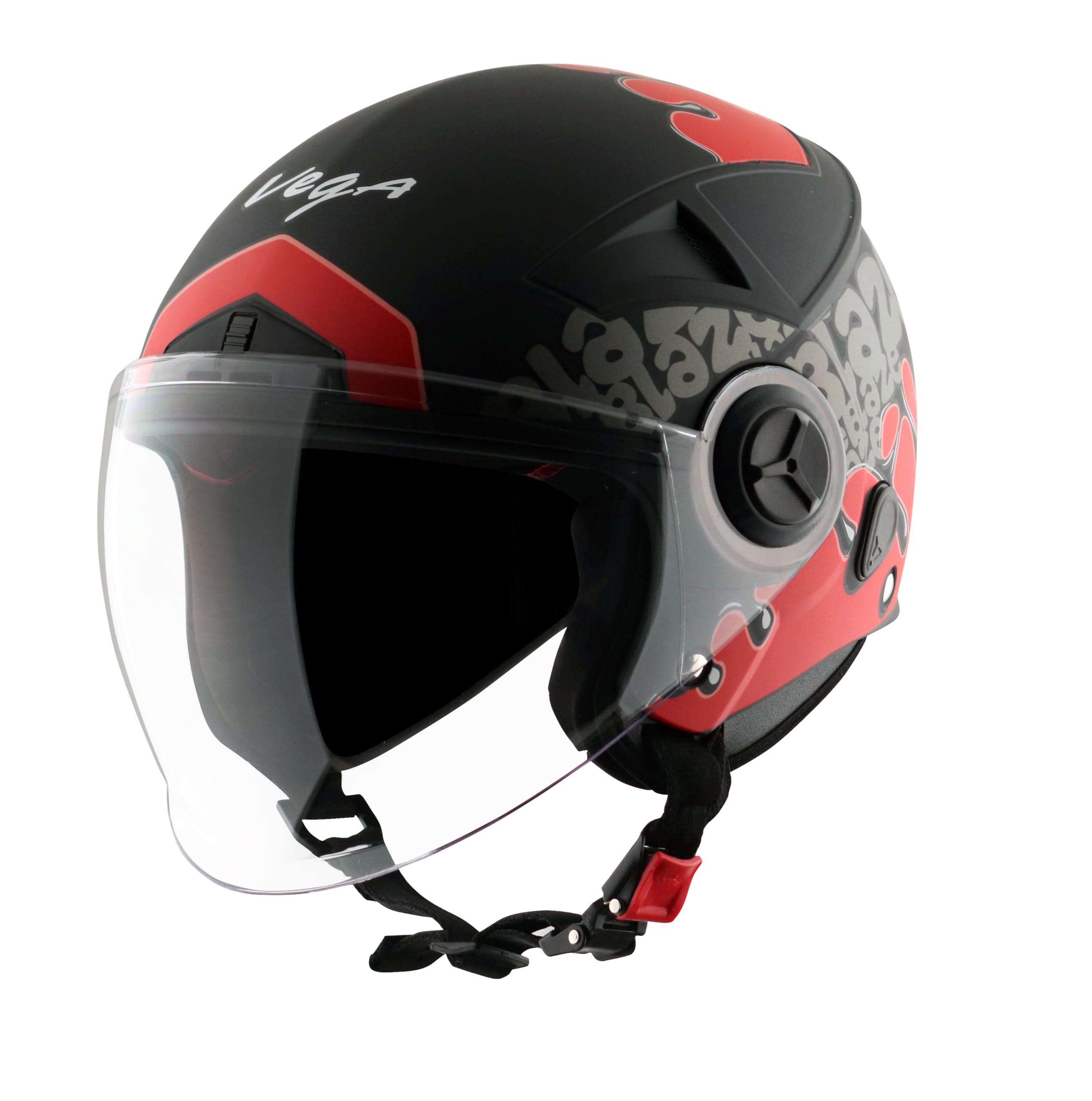Vega Blaze Dx Bz2 Full Face Motorcycling Helmet Dull Black Red-M