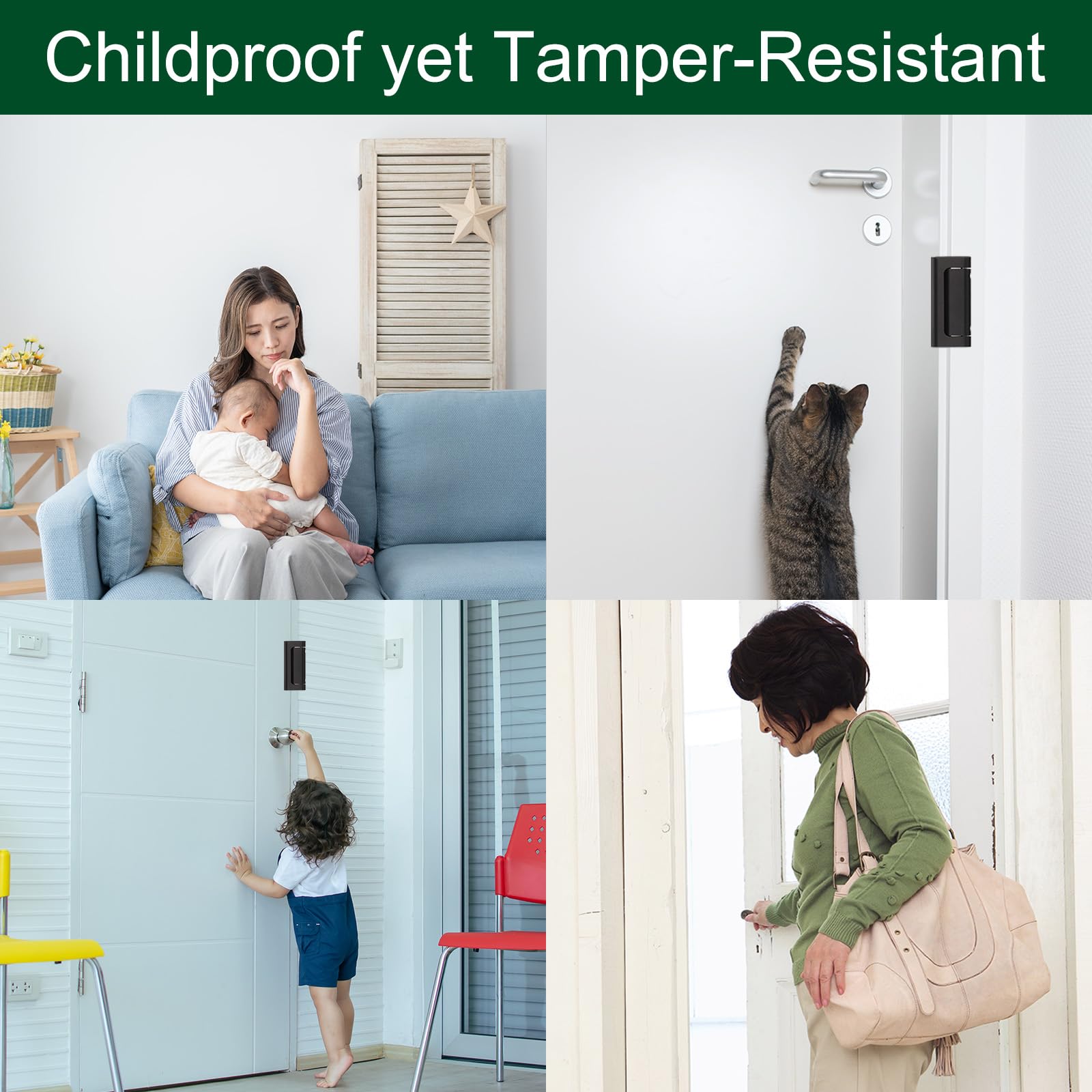 uxcell 2 cerraduras de seguridad para el hogar, a prueba de niños, cerradura de refuerzo de puerta, cerradura de seguridad mejorada, cerradura de puerta extra protectora para puerta oscilante